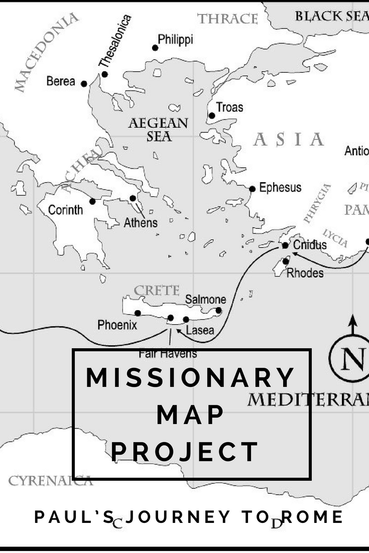 Missionary Map Project Paul’s Journey to Rome — Tiaras & Tantrums